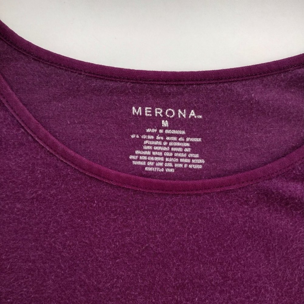 Merona Super Soft Purple Long Sleeve Slimming T Shirt - Picture 8 of 10